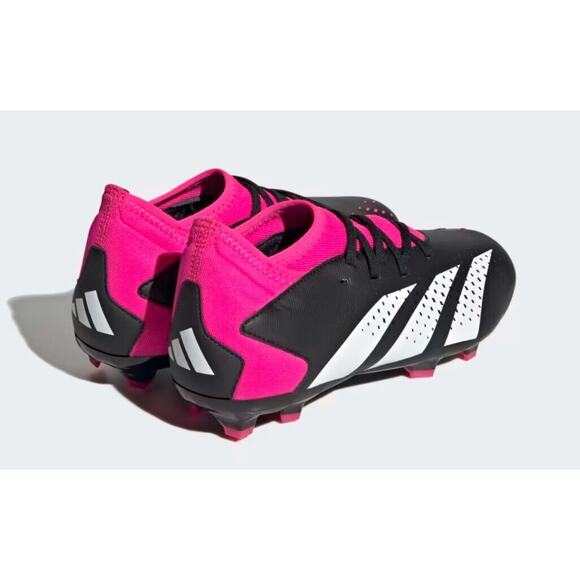 Adidas Predator Accuracy.3 FG J Soccer Cleats Blk/Wht/Pnk Size 4.5 - Picture 4 of 9